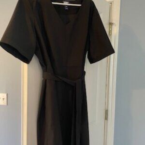 Land's End Black Knee Length Short Sleeve Dress BRAND NEW